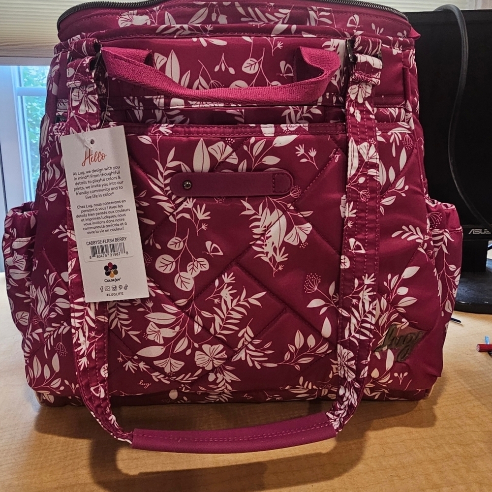NWT Floral Pink Women's Lug Bag Cabby